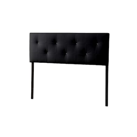 Baxton Studio Dalini Modern King Black Faux Leather Headboard with Crystal Buttons 117-6353